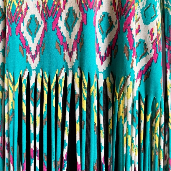 Turquoise Haven Western Pattern Fringe Vest Size S - Picture 9 of 10